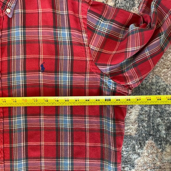Ralph Lauren Polo Mens Red Plaid Double-Faced Button-Down Shirt XL Pony Logo - Picture 9 of 11